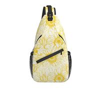Bolso Bandolera Girasol Amarillo Brillante Arte Floral Senderismo Mochila Bandolera Hombro Mochila de Viaje Paquete de Pecho para Hombres y Mujeres