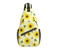 Bolso Bandolera Girasol Amarillo Floral Senderismo Mochila Crossbody Hombro Mochila Viaje Cofre Pack para Hombres Mujeres