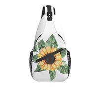 Bolso Bandolera Girasol Blanco Floral Primavera Senderismo Mochila Crossbody Hombro Mochila Viaje Cofre Pack para Hombres Mujeres