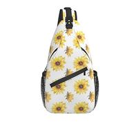 Bolso Bandolera Girasol Granja Acuarela Floral Senderismo Mochila Crossbody Hombro Mochila Viaje Cofre Pack para Hombres Mujeres