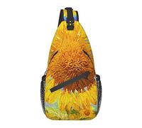 Bolso Bandolera Girasol Rústico Granja Pintura Senderismo Mochila Crossbody Hombro Mochila Viaje Cofre Paquete para Hombres Mujeres