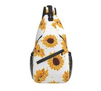 Bolso Bandolera Girasol Verano Amarillo Floral Senderismo Mochila Crossbody Hombro Mochila Viaje Cofre Pack para Hombres Mujeres