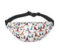Bolso bandolera grande con patrón de flores para hombre y mujer, bolsa de cintura deportiva, Gnomos divertidos de Navidad, Talla única, Mochila casual