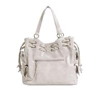 Bolso bandolera grande de estilo vintage con detalle de tachuelas y cierre de cordón, bolso cruzado de cuero para mujer de moda, Gray, One Size
