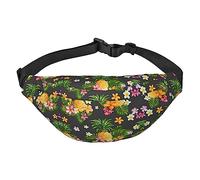 Bolso bandolera grande para hombre y mujer, bolsa de cintura deportiva para perros, Piña tropical hawaiana, Talla única, Mochila casual