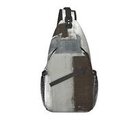Bolso Bandolera Gris marrón Arte Moderno Abstracto Senderismo Mochila Bandolera Hombro Mochila de Viaje Paquete de Pecho para Hombres y Mujeres