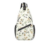 Bolso Bandolera Hoja botánica Margarita Flor Primavera Senderismo Mochila Bandolera Hombro Mochila de Viaje Paquete de Pecho para Hombres y Mujeres