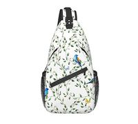 Bolso Bandolera Hoja botánica Mariposa pájaro Primavera Senderismo Mochila Bandolera Hombro Mochila de Viaje Paquete de Pecho para Hombres y Mujeres