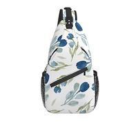 Bolso Bandolera Hoja de Acuarela Botánico Senderismo Mochila Crossbody Hombro Mochila Viaje Cofre Pack para Hombres Mujeres