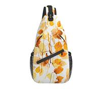 Bolso Bandolera Hoja de otoño Vintage otoño Naranja Senderismo Mochila Bandolera Hombro Mochila de Viaje Paquete de Pecho para Hombres y Mujeres