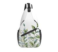 Bolso Bandolera Hojas Flor Bohemio Primavera Senderismo Mochila Bandolera Hombro Mochila Viaje Pecho Paquete para Hombres Mujeres