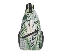 Bolso Bandolera Hojas Tropicales exóticas Palmeras botánicas Senderismo Mochila Bandolera Hombro Mochila de Viaje Paquete de Pecho para Hombres y Mujeres