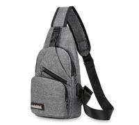 Bolso Bandolera Hombre Sling Bag Bolsa De Pecho Anti Theft Travel Bag Puerto Crossbody Para Hombres Mujeres Para Correr Entrenamiento Viajes Senderismo Ciclismo (Gris)