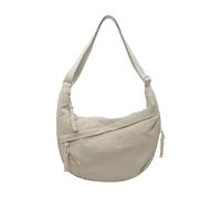 Bolso bandolera ideal, bolso bandolera de nailon liso de moda para mujer 2025, bolso bandolera con forma de media luna. (Blanco)