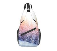 Bolso Bandolera Invierno Bosque Paisaje Nieve Senderismo Mochila Crossbody Hombro Mochila Viaje Cofre Paquete para Hombres Mujeres