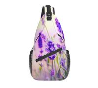 Bolso Bandolera Lavanda Campo de Flores Floral Senderismo Mochila Bandolera Hombro Mochila de Viaje Paquete de Pecho para Hombres y Mujeres