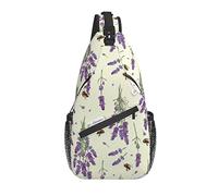 Bolso Bandolera Lavanda Flor Abeja Rústico Senderismo Mochila Crossbody Hombro Mochila Viaje Cofre Pack para Hombres Mujeres
