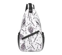 Bolso Bandolera Lavanda Flor Mariposa rústico Dibujado a Mano Senderismo Mochila Bandolera Hombro Mochila Viaje Pecho Paquete para Hombres Mujeres