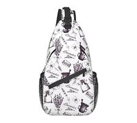 Bolso Bandolera Lavanda Flor Mariposa Vintage rústico Senderismo Mochila Bandolera Hombro Mochila Viaje Pecho Paquete para Hombres Mujeres