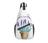 Bolso Bandolera Lavanda Maceta Rústica Senderismo Mochila Crossbody Hombro Mochila Viaje Cofre Pack para Hombres Mujeres