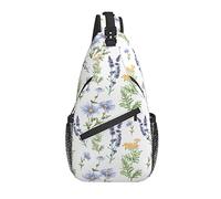 Bolso Bandolera Lavanda Margarita Flor Acuarela Senderismo Mochila Bandolera Hombro Mochila Viaje Pecho Paquete para Hombres Mujeres