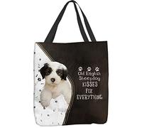 Bolso Bandolera Los Besos Del Viejo Pastor Inglés Lo Arreglan Todo Casual Bolso De Hombro Reutilizables Bolsa Tela Para Camping Enfermería Escolares
