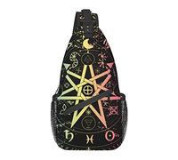 Bolso Bandolera Magic Star Signo del Zodiaco Tarot Senderismo Mochila de Hombro Crossbody Mochila de Viaje Paquete de Pecho para Hombres y Mujeres