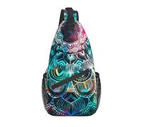 Bolso Bandolera Mandala Retro Geométrico Colorido Abstrac Antiguo Senderismo Mochila Crossbody Hombro Mochila Viaje Cofre Pack para Hombres Mujeres