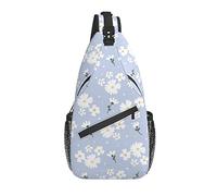 Bolso Bandolera Margarita Flor Púrpura Floral Primavera Senderismo Mochila Crossbody Hombro Mochila Viaje Cofre Pack para Hombres Mujeres