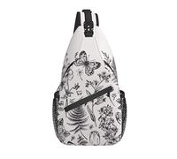 Bolso Bandolera Mariposa Flor Bohemia Primavera Boho Senderismo Mochila Bandolera Hombro Mochila Viaje Pecho Paquete para Hombres Mujeres