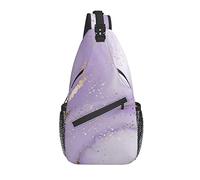 Bolso Bandolera Mármol Púrpura Brillante Pastel Splash Senderismo Mochila Crossbody Hombro Mochila Viaje Cofre Pack para Hombres Mujeres