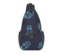 Bolso Bandolera, Mochila Bandolera con Estampado de Cactus Azul para Hombro Informal para Mujeres y Hombres