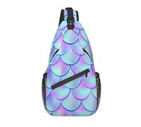 Bolso Bandolera, Mochila Cruzada con Estampado de Escamas de Sirena Abstracta para Mujeres y Hombres Casuales