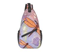 Bolso Bandolera, Mochila Cruzada con Estampado de libélula Pintada a Mano para Hombres y Mujeres Casuales