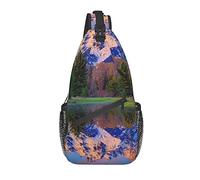 Bolso Bandolera, Mochila Cruzada con Estampado de montaña Nevada para Mujeres y Hombres Casuales