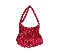 Bolso bandolera moderno de estilo coreano resistente a las arrugas, tela con patrón de puntos, bolso cruzado espacioso interior ergonómico para mujer, Red, One Size