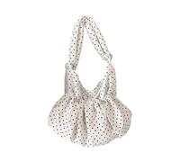 Bolso bandolera moderno de estilo coreano resistente a las arrugas, tela con patrón de puntos, bolso cruzado espacioso interior ergonómico para mujer, White, One Size