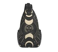 Bolso Bandolera Moon Star Mystic Sun Astrología Tarot Goth Senderismo Mochila Crossbody Hombro Mochila Viaje Cofre Pack para Hombres Mujeres