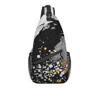 Bolso Bandolera Negro Gris Arte Moderno mármol Senderismo Mochila Bandolera Hombro Mochila de Viaje Paquete de Pecho para Hombres y Mujeres