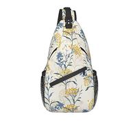 Bolso Bandolera otoño Amarillo Baya Flor Hoja Senderismo Mochila Bandolera Hombro Mochila Viaje Pecho Paquete para Hombres Mujeres