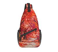 Bolso Bandolera Otoño Pintura Otoño Bosque Senderismo Mochila Crossbody Hombro Mochila Viaje Cofre Paquete para Hombres Mujeres