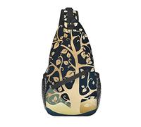 Bolso Bandolera Paisaje árbol pájaro Arte Senderismo Mochila Bandolera Hombro Mochila Viaje Pecho Paquete para Hombres Mujeres