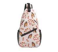 Bolso Bandolera pájaro otoño Baya Acuarela Senderismo Mochila Bandolera Hombro Mochila Viaje Pecho Paquete para Hombres Mujeres