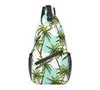 Bolso Bandolera Palmera Tropical Verde Verano Senderismo Mochila Bandolera Hombro Mochila Viaje Pecho Paquete para Hombres Mujeres