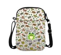 Bolso bandolera para amantes de las ranas, con texto en inglés "I Just Really Like Frogs", Frogs Ok Cb, 15*21*2cm