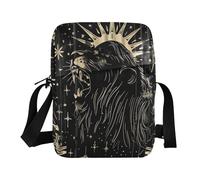 Bolso bandolera para hombre, bolso cruzado para hombre y mujer, con correa ajustable, para uso diario, al aire libre, diario, color negro, rey león