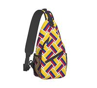 Bolso bandolera para hombre Mochila empacable Transpirable Crossbody Chest Mochila Colombia Flag Weave Art Anti Theft Mochila multiusos Tote Bags Crossbody Backpack