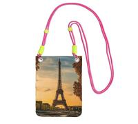 Bolso bandolera para mujer, diseño de Torre Eiffel de París, con estampado de otoño para mujer, bolso de hombro, bolsa de viaje para deporte, mini bolsa para teléfono, Fucsia, Talla única