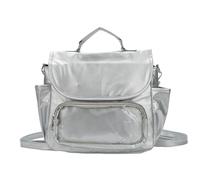Bolso bandolera para mujer, estilo japonés, estilo mensajero, transparente, Itabag para todos los días, Itabag, bonito hombro cruzado, para estudiantes, escuela, mochila pequeña, Silver, One Size