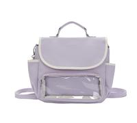 Bolso bandolera para mujer, estilo japonés, estilo mensajero, transparente, Itabag para todos los días, Itabag, bonito hombro cruzado, para estudiantes, escuela, mochila pequeña, Purple, One Size